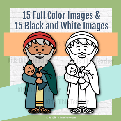 Zechariah, Elizabeth, and the Birth of John the Baptist Clip Art Set