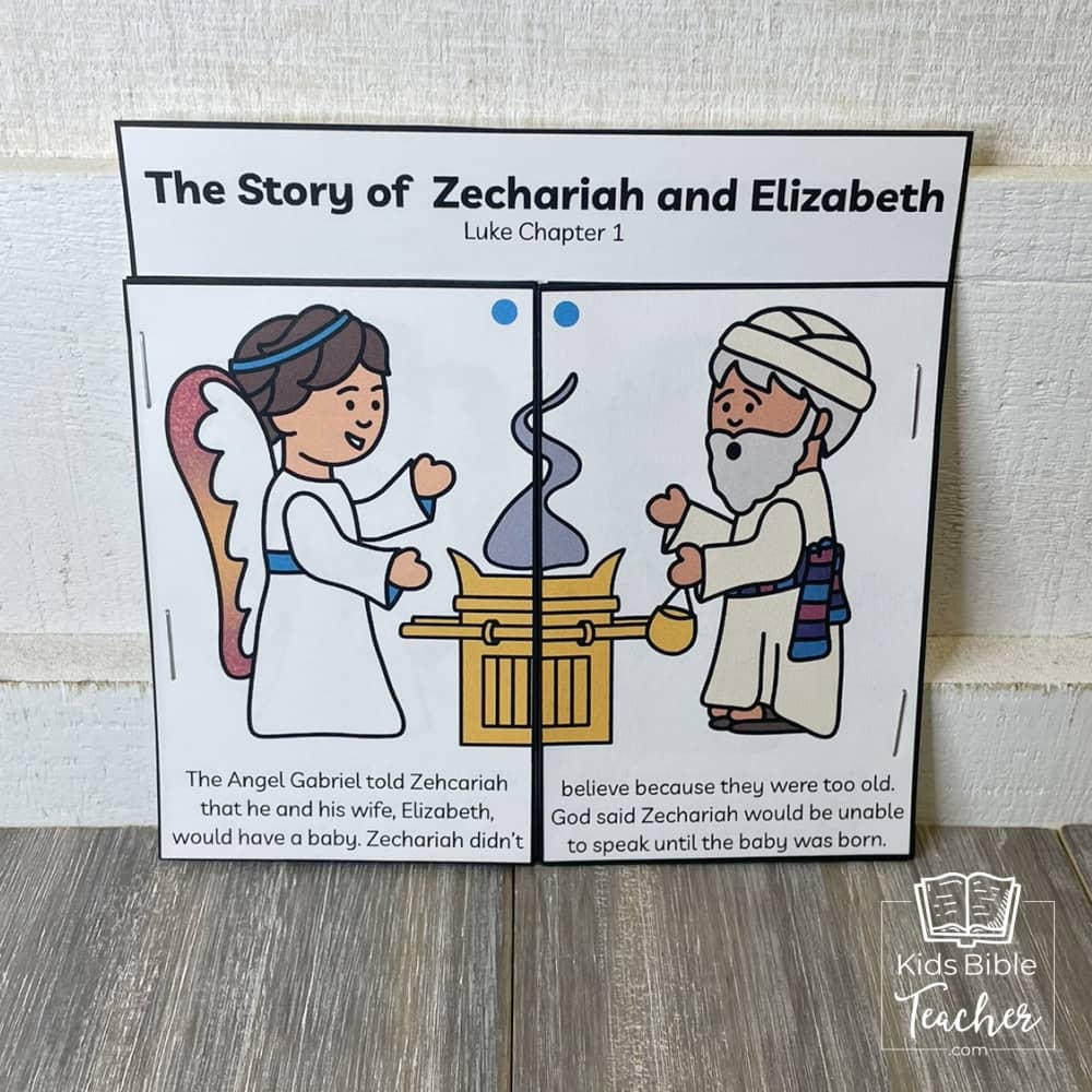 Zechariah and Elizabeth Booklet Bible Story Craft