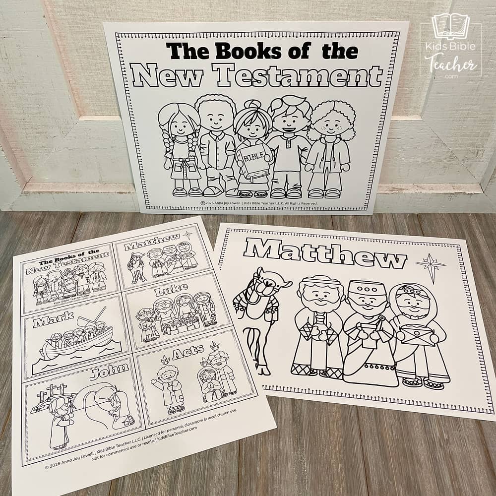 New Testament Books of the Bible Coloring Pages and Mini Cards for Kids