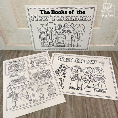 New Testament Books of the Bible Coloring Pages and Mini Cards for Kids