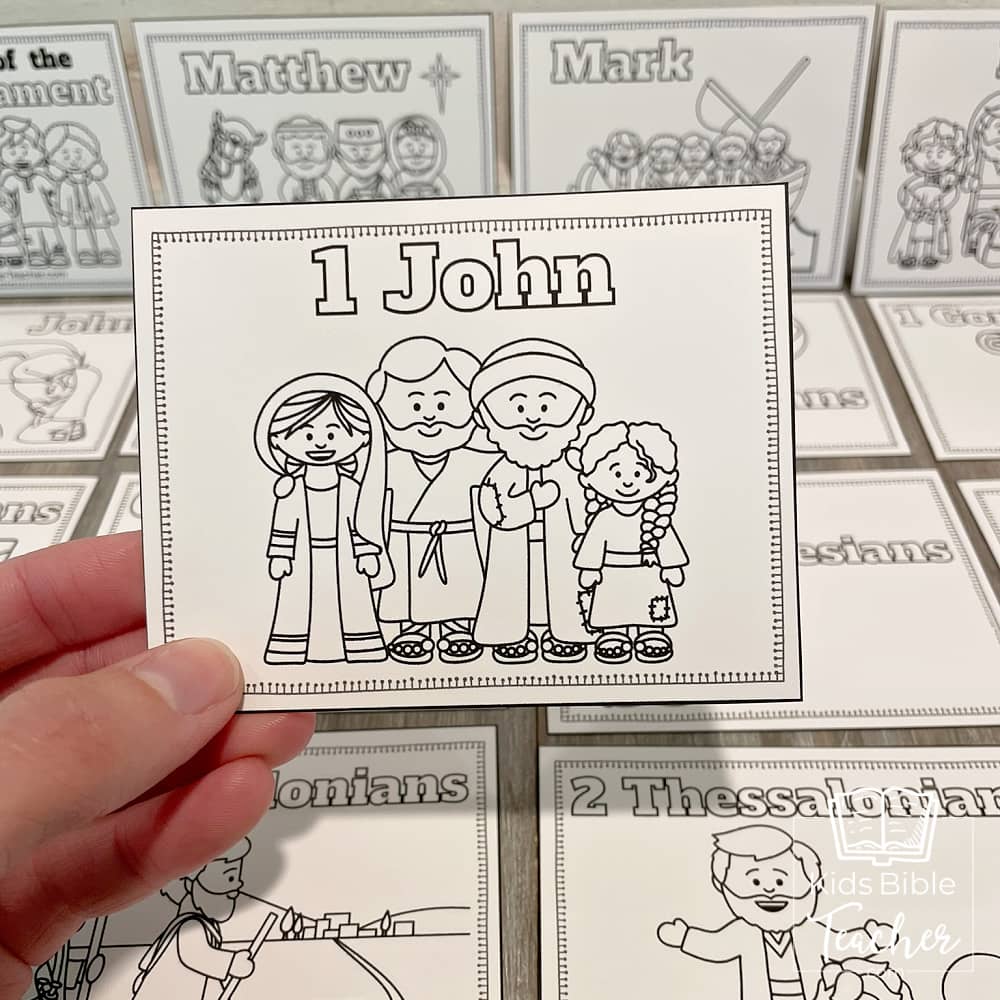 New Testament Books of the Bible Coloring Pages and Mini Cards for Kids