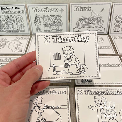 New Testament Books of the Bible Coloring Pages and Mini Cards for Kids