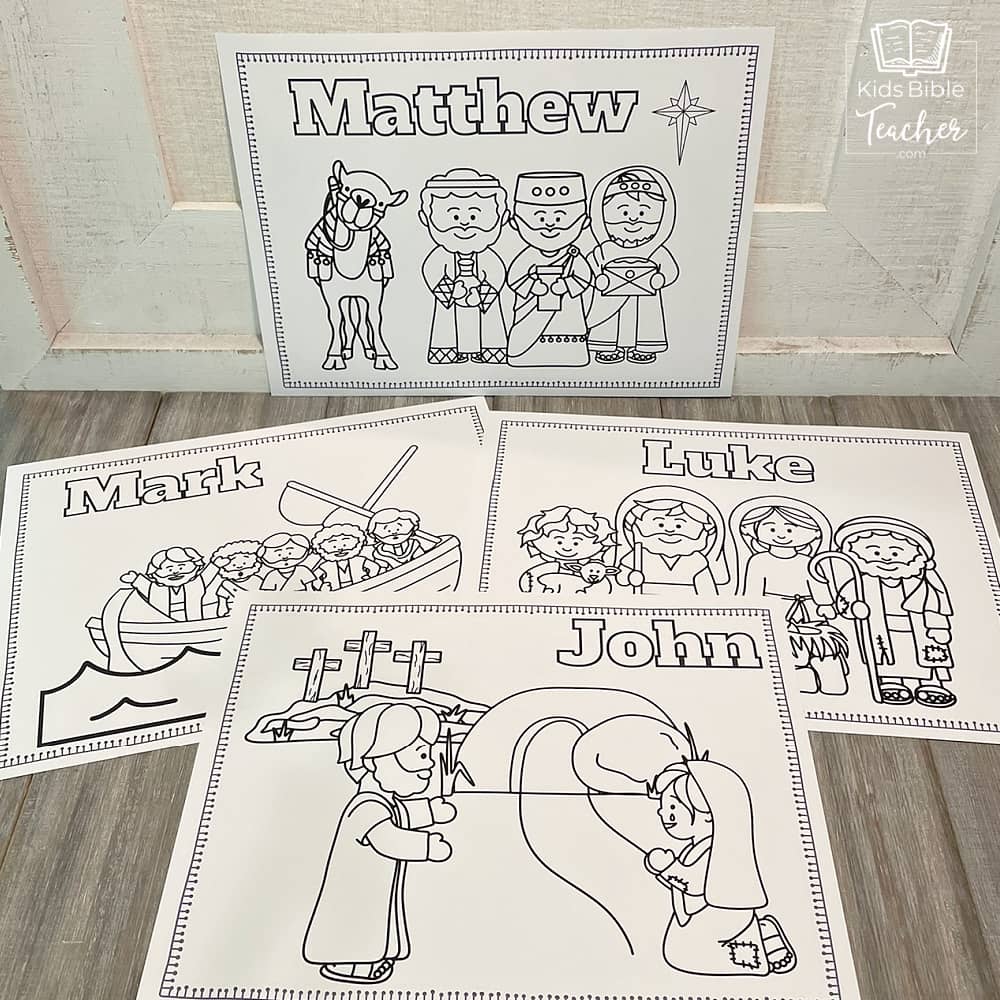 New Testament Books of the Bible Coloring Pages and Mini Cards for Kids