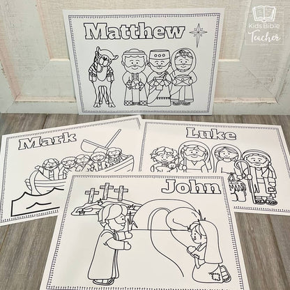 New Testament Books of the Bible Coloring Pages and Mini Cards for Kids