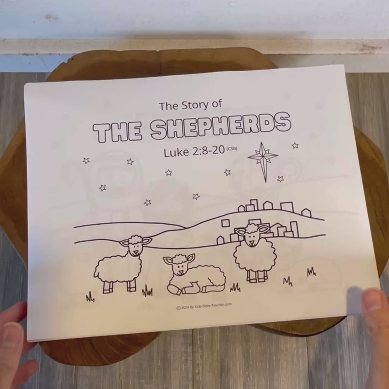 The Story of the Shepherds Christmas Bible Coloring Pages and Mini Cards