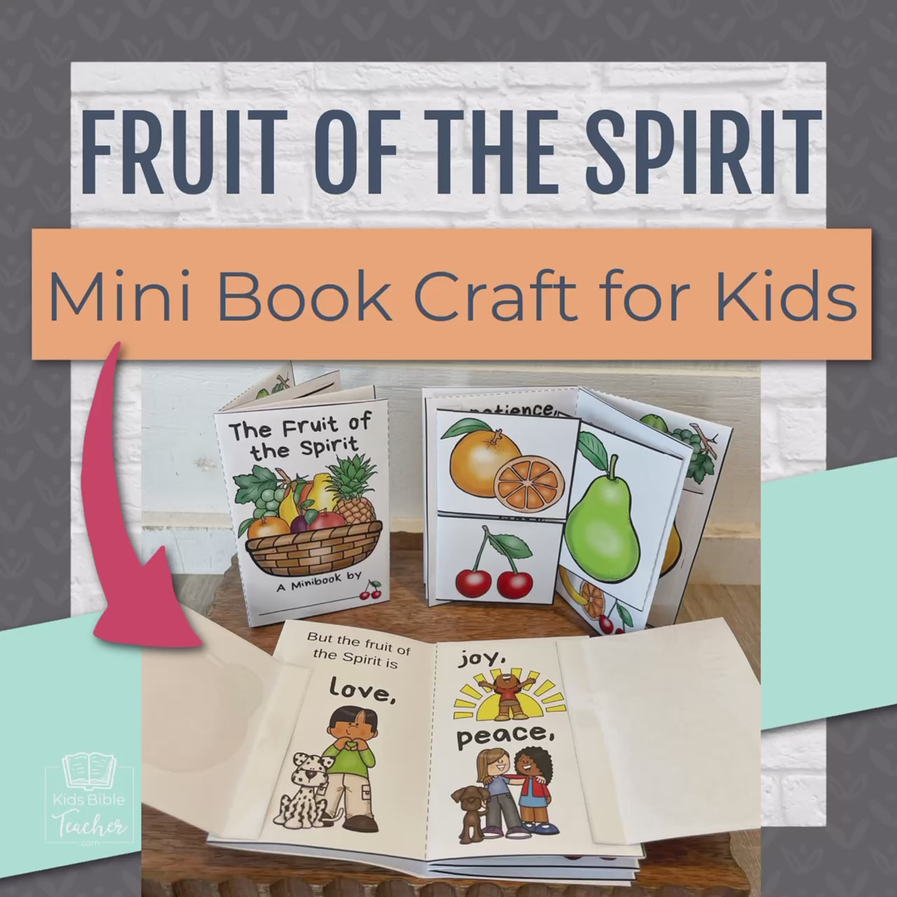 Fruit of the Spirit Mini Book Craft for Kids featuring Galatians 5:22-23