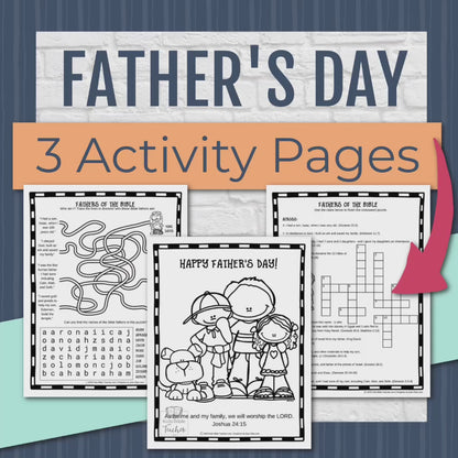 Fathers Day Worksheets Bible Activity Pages for Kids