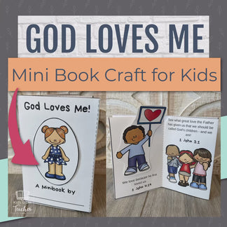 God Loves Me Mini Book Craft with Bible Verses about God's Love – Kids ...