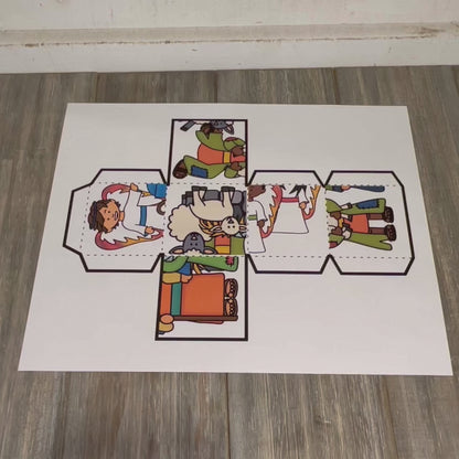 Shepherds and Angels Bible Puzzle Cube Christmas Nativity Craft