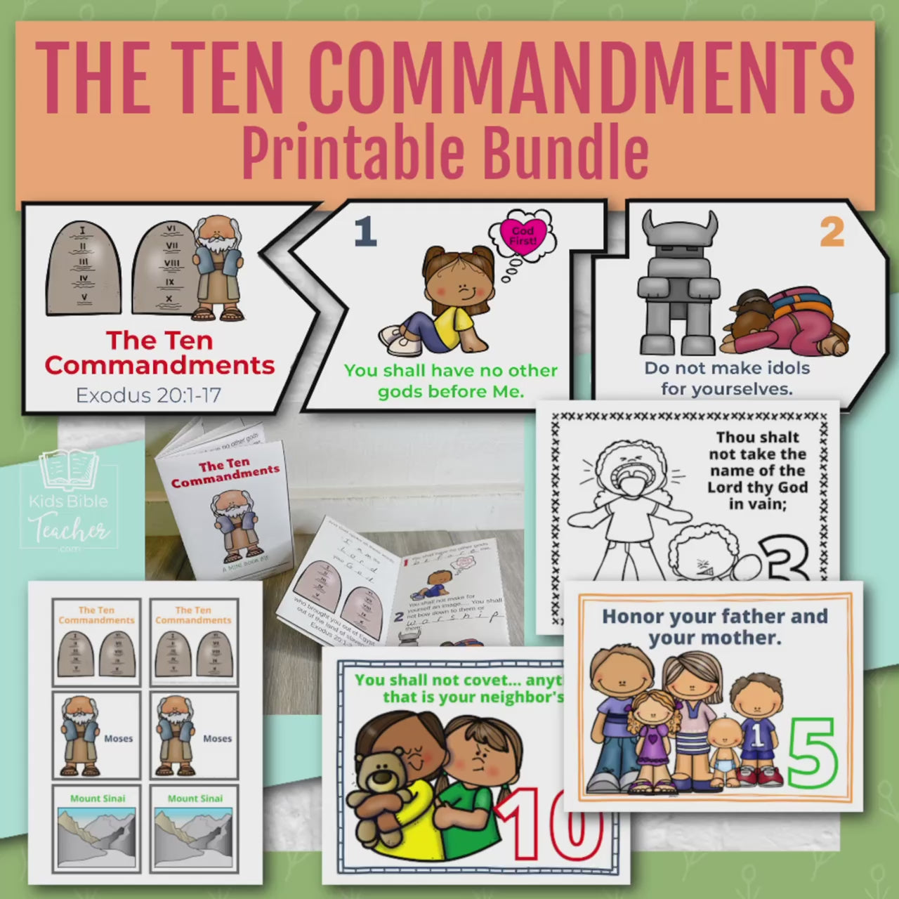 Ten Commandments Printable Bundle – Kids Bible Teacher