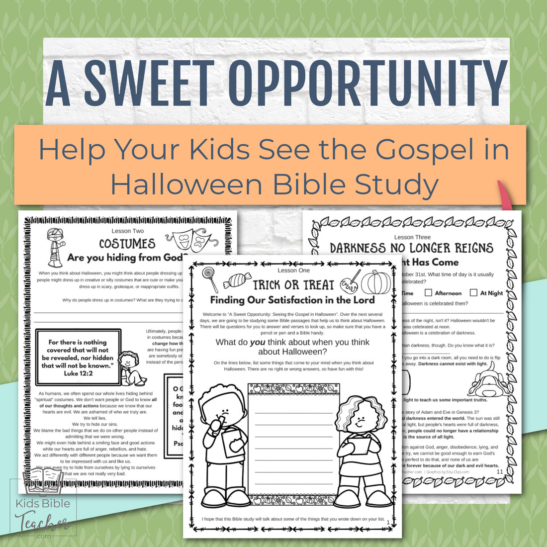 Sweet Opportunity: Seeing the Gospel in Halloween Bible Study Instant DIGITAL Download