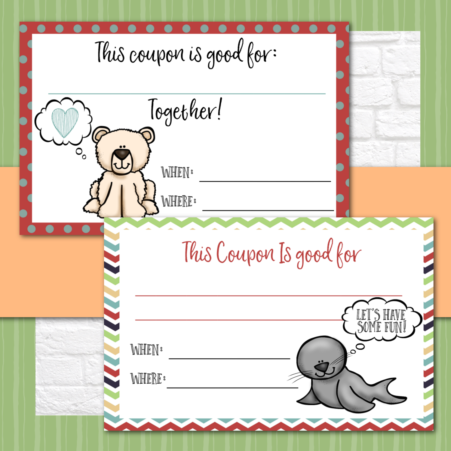 Love Coupons with Activities for the Family - 32 Relationship Building Cards