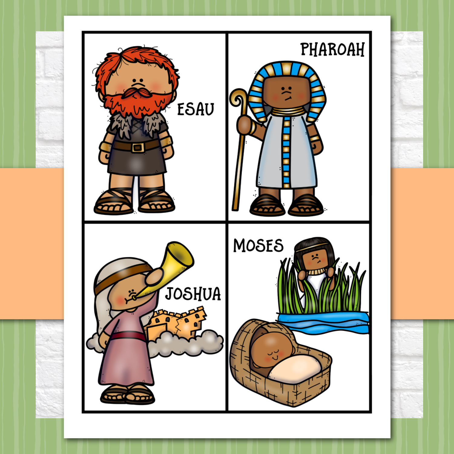Bible Bingo - Old Testament CHARACTERS Bible Games for Kids