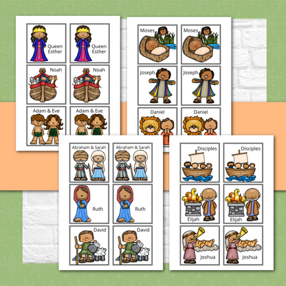 Bible Match Game - Characters Bible Memory Game – Kids Bible Teacher