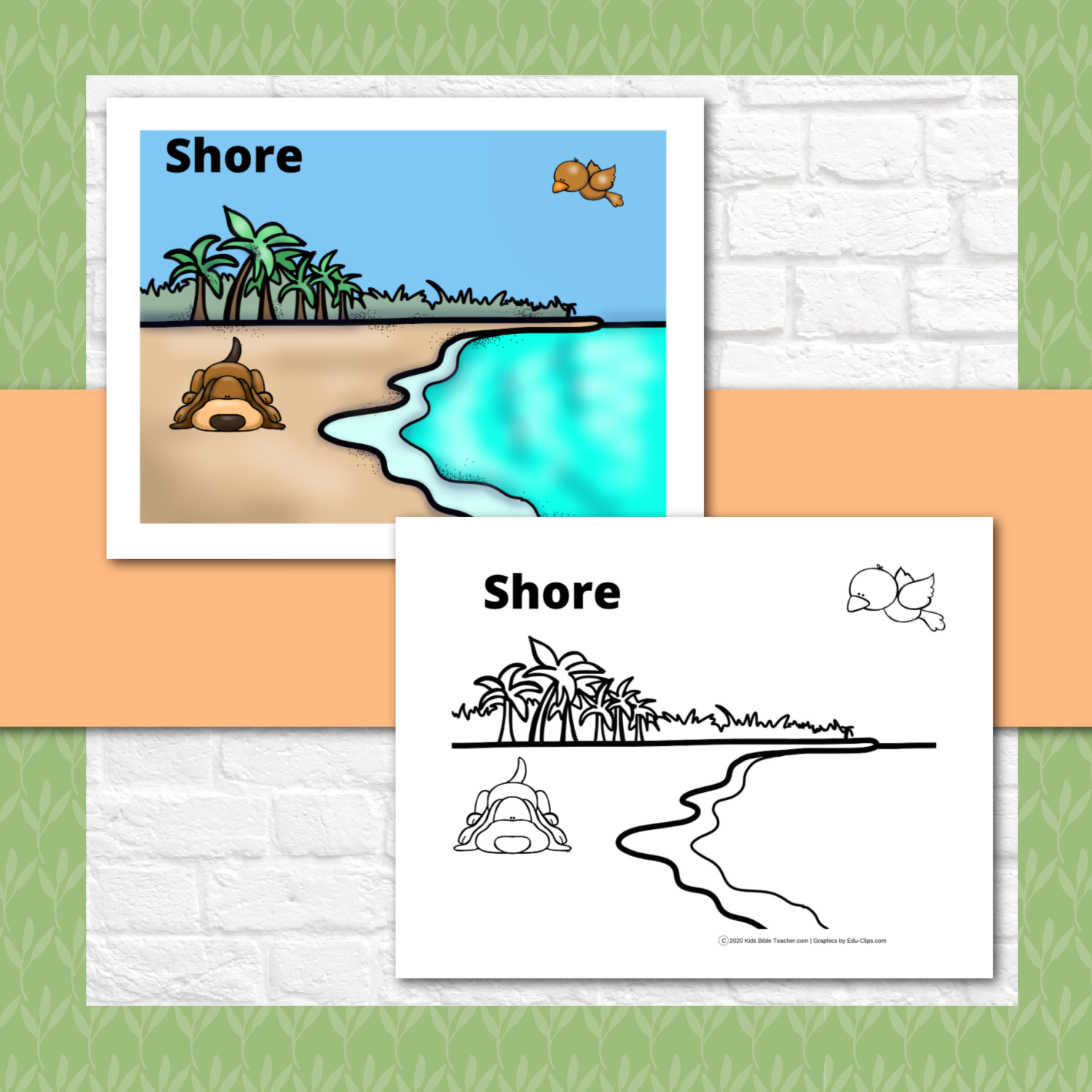 Lesson Review Game - Island, Ocean, Shore Bible Review Game for 1st through 4rth Grade