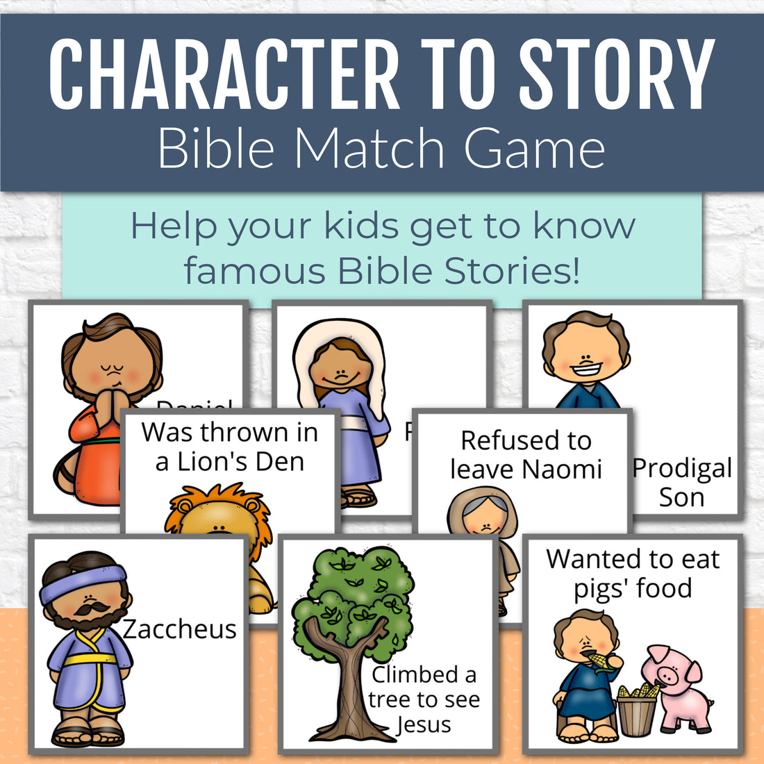 Bible Match Game - Bible Memory Game to Learn Famous Bible People and Stories