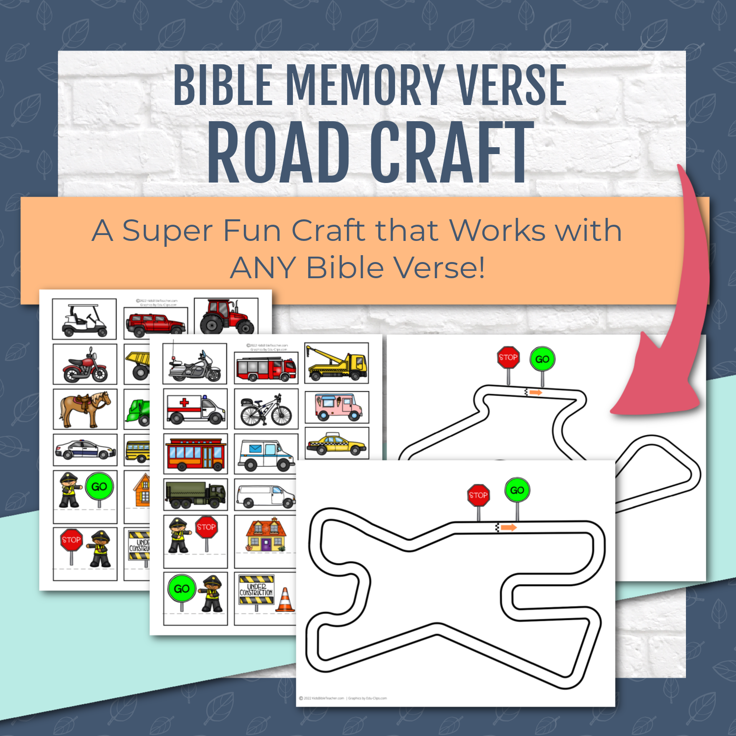 Bible Memory Verse Road Craft for Preschoolers through 4rth Graders