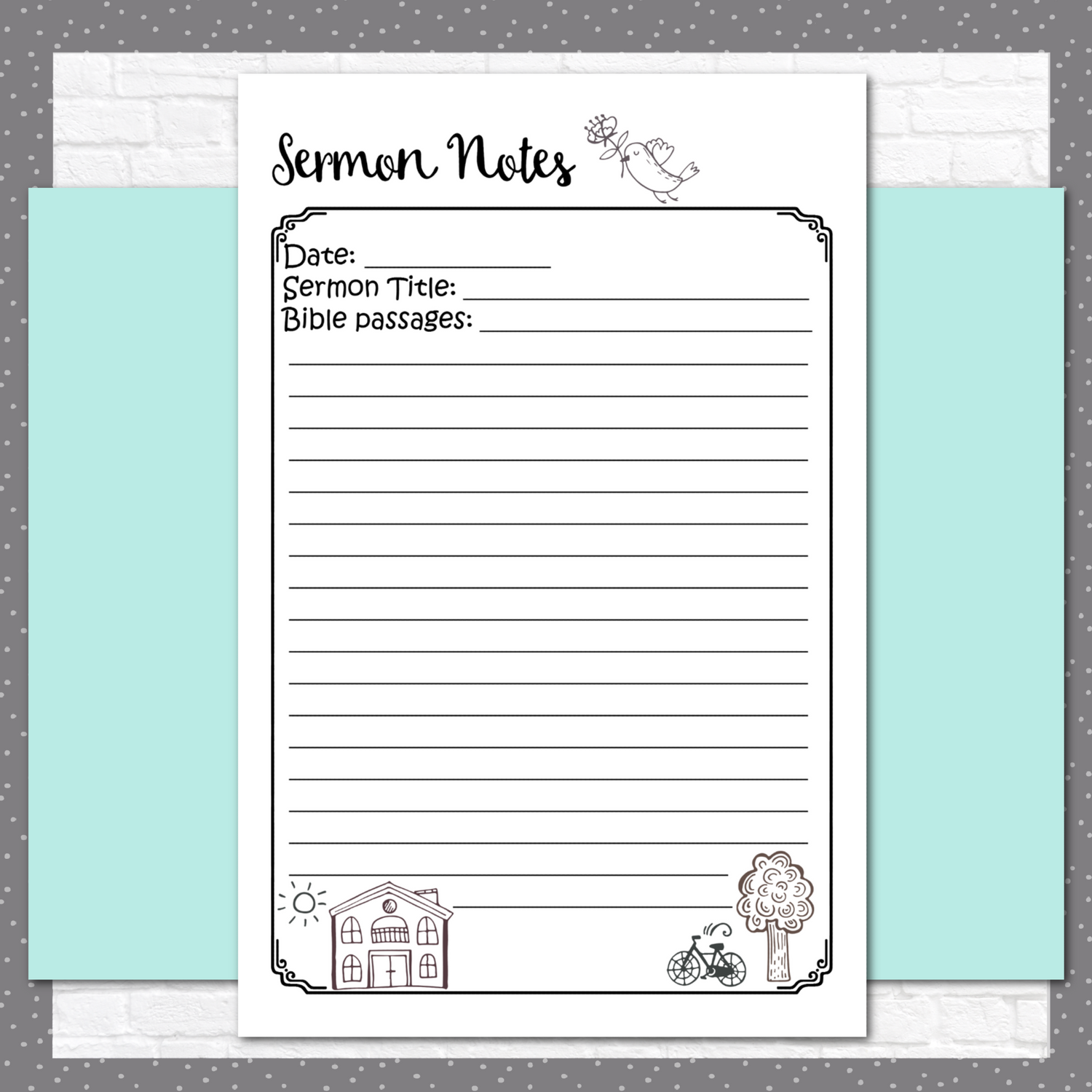 Birds and Flowers Sermon Notes for Tweens, Teens, and Adults, Instant Download