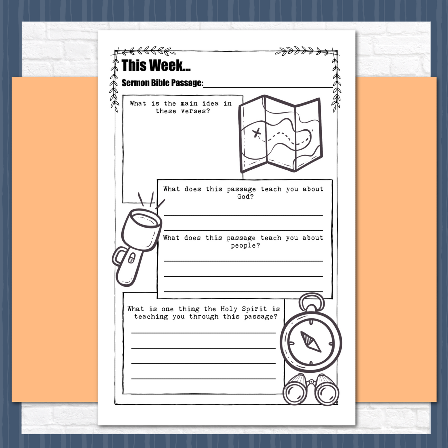 Doodle Sermon Notes for Tweens, Teens, and Adults, Instant Download