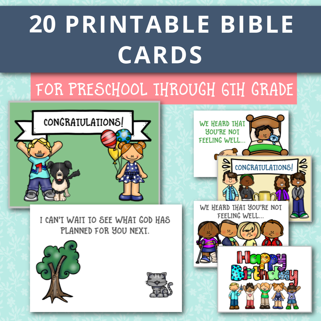 20 Printable Bible Cards Pack, Instant DIGITAL DOWNLOAD