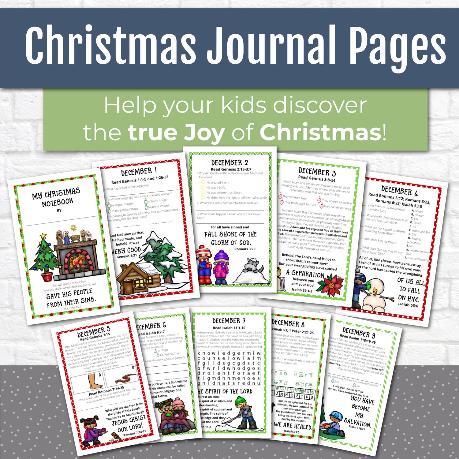 HUGE 30 Page Printable Christmas Journal, Printable Christmas Kit