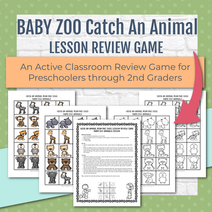 Lesson Review Game - Catch an Animal - BABY ZOO Animal Edition