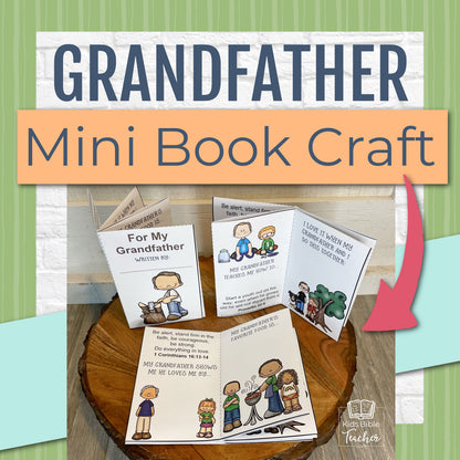 Grandfather Mini Book Craft with Bible Verses Activity for Grandparents Day