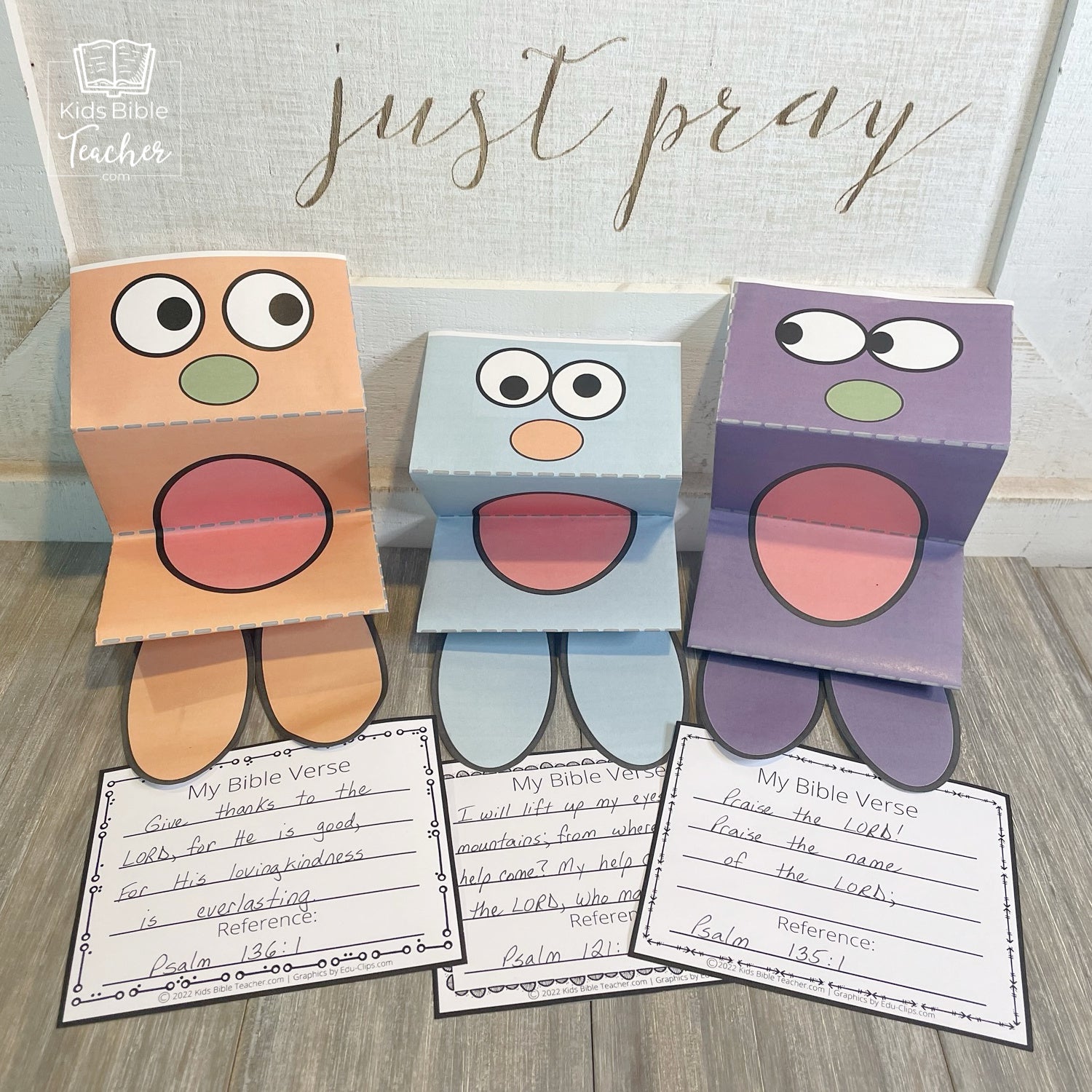 Bible Memory Verse Puppets for Preschoolers through 2nd Graders