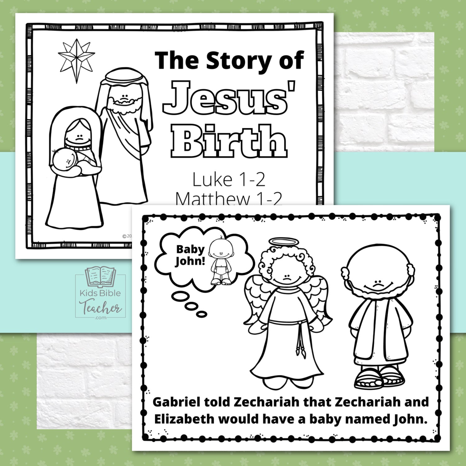Jesus' Birth Christmas Coloring Pages : 15 Page Bible Nativity Story