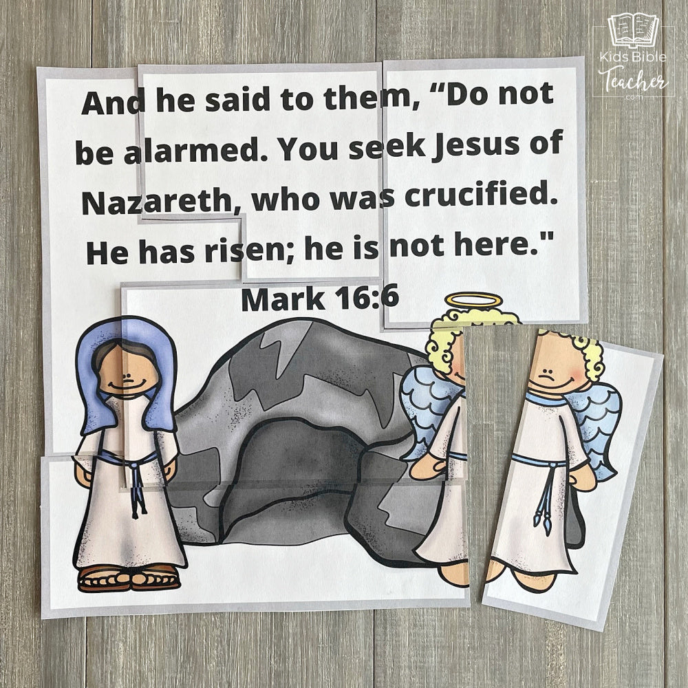 Resurrection Bible Verse Puzzles | Easter Bible Verse Puzzles for Kids