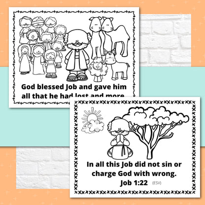 Job Bible Story Activity Booklet Pages - Bible Activity Pages for Class or Home