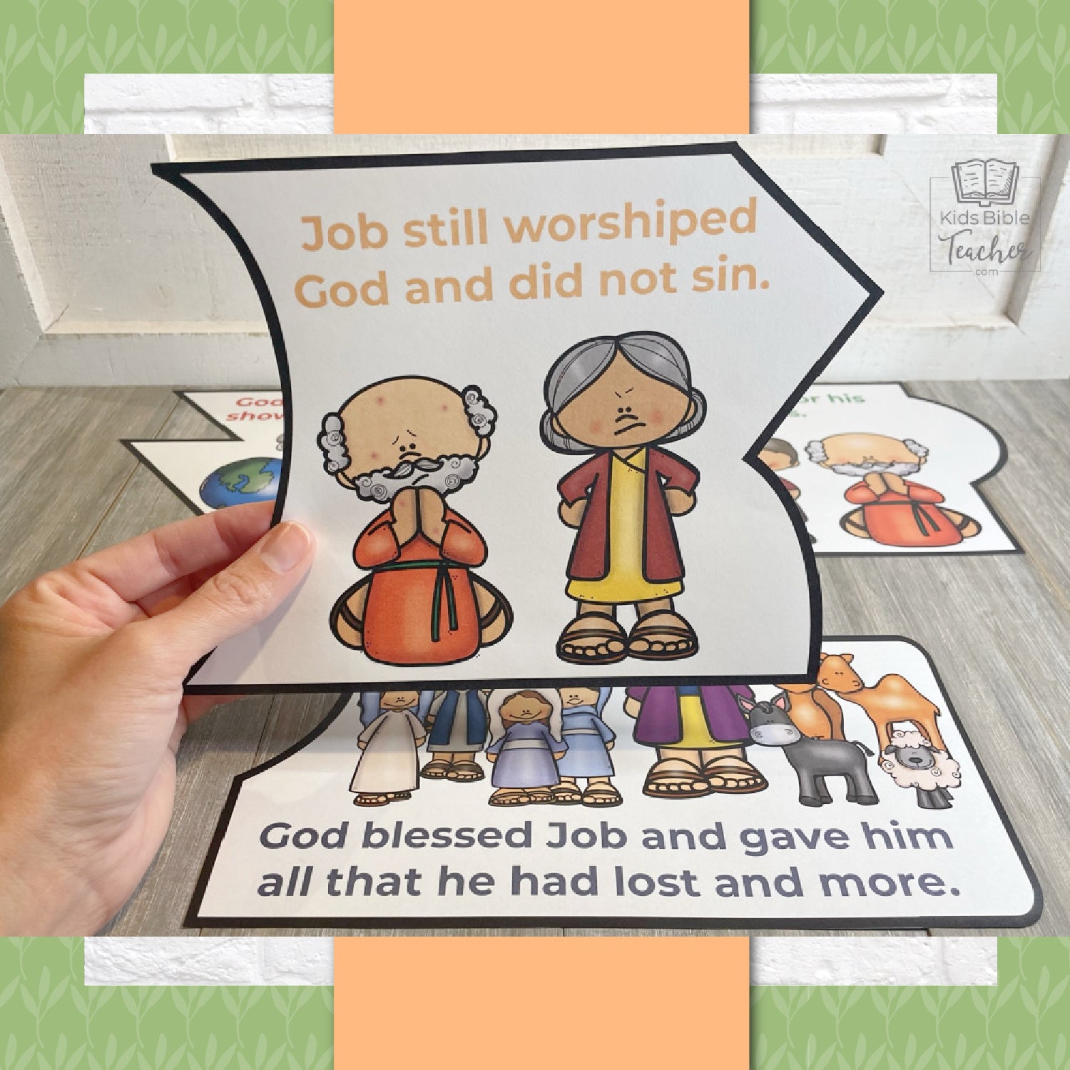 Job Bible Story Floor Puzzle and Mini Puzzle for 1st through 4rth Graders