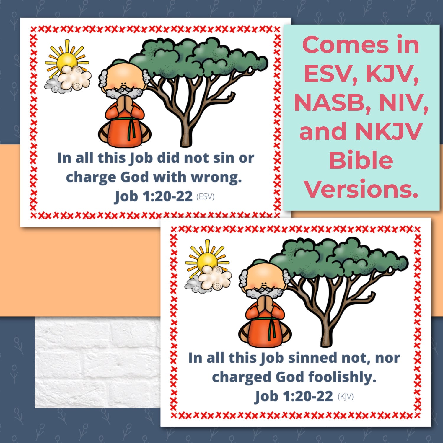 Job Bible Story Teaching Posters and Mini Cards