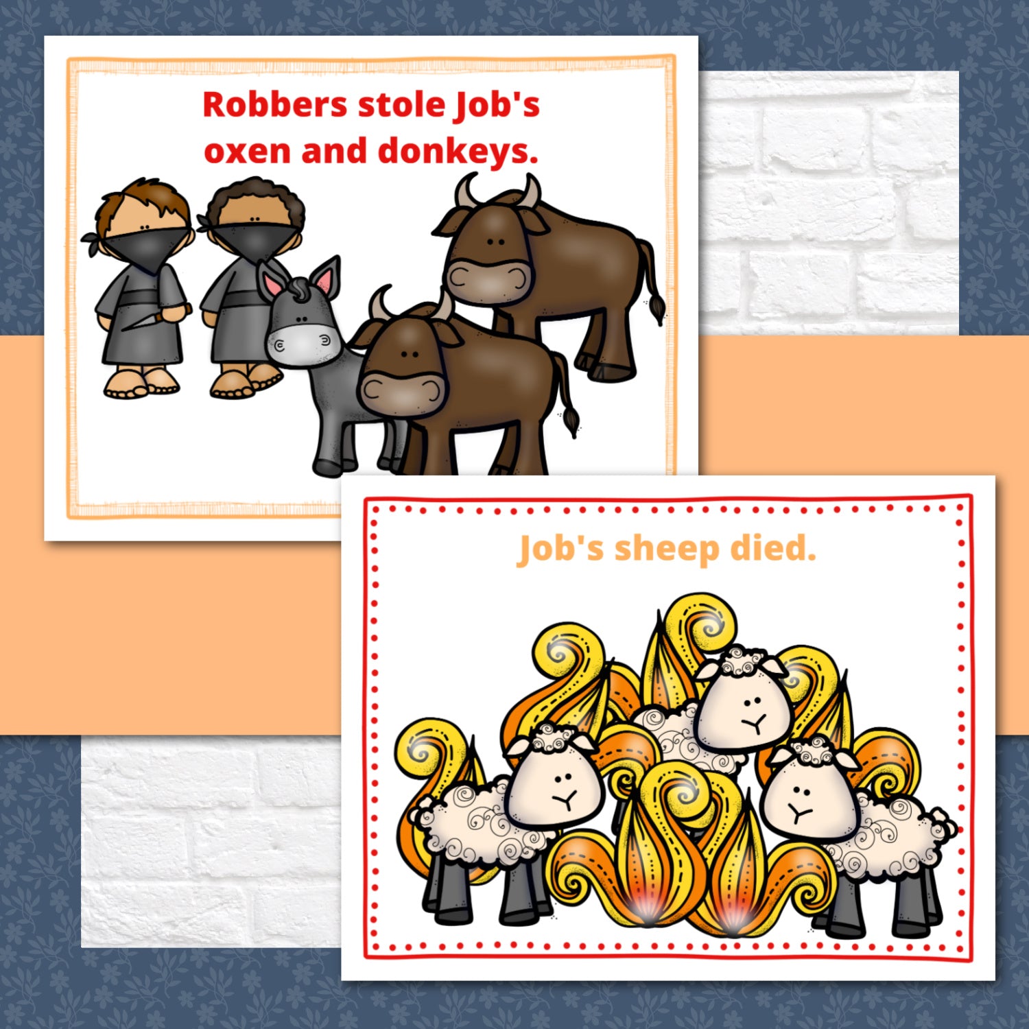 Job Bible Story Teaching Posters And Mini Cards, 51% OFF