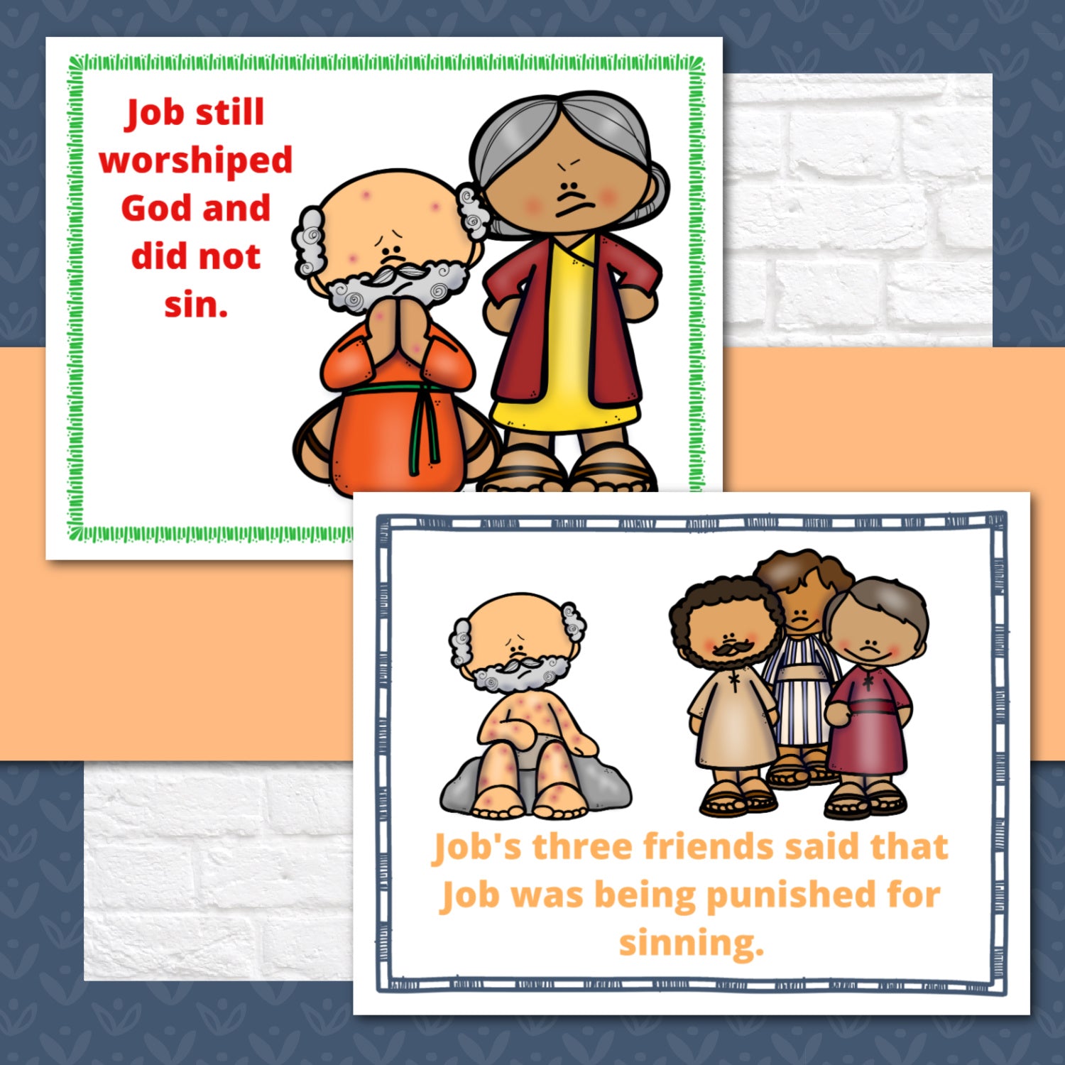 Job Bible Story Teaching Posters and Mini Cards