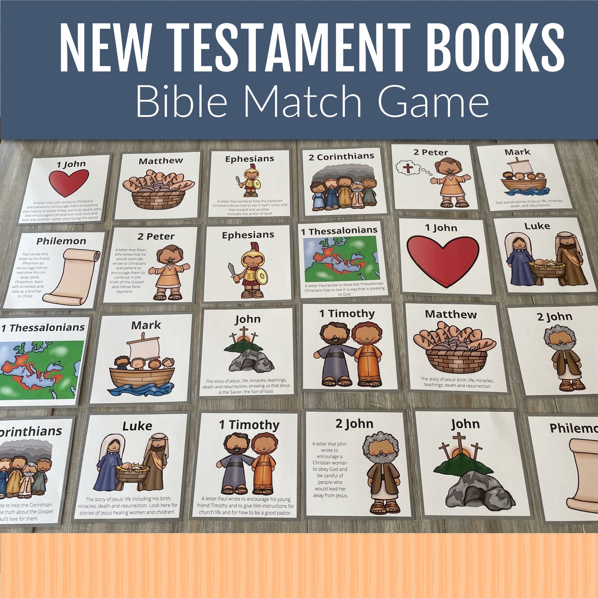 Bible Match Game - Bible Memory Game for New Testament Books of the Bible