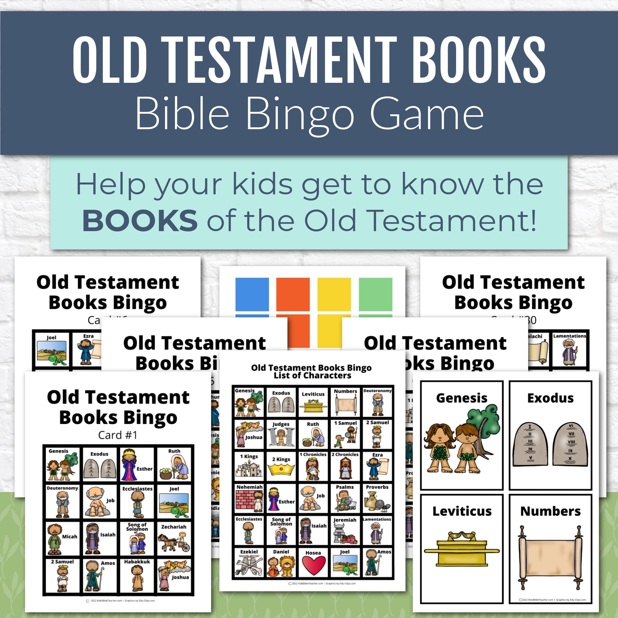 Bible Bingo - Old Testament BOOKS Bible Games for Kids