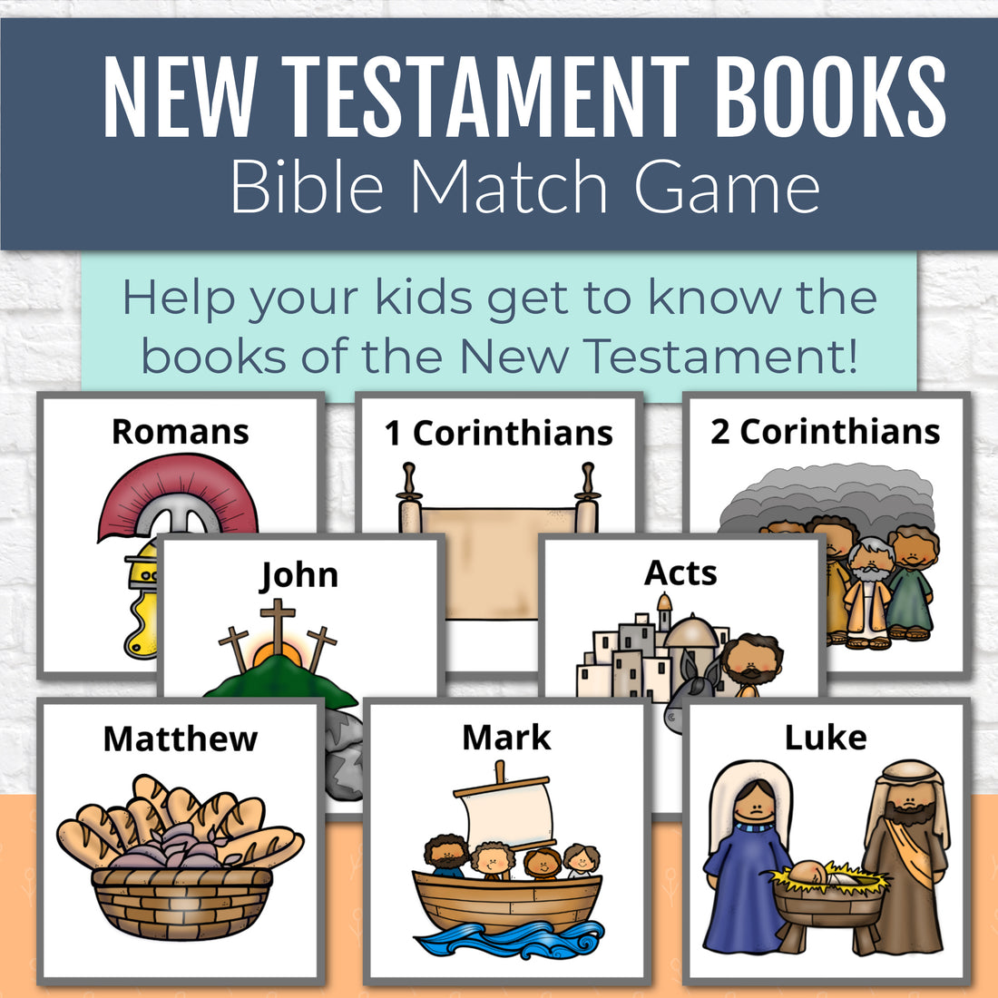 Bible Match Game - Bible Memory Game for New Testament Books of the Bible