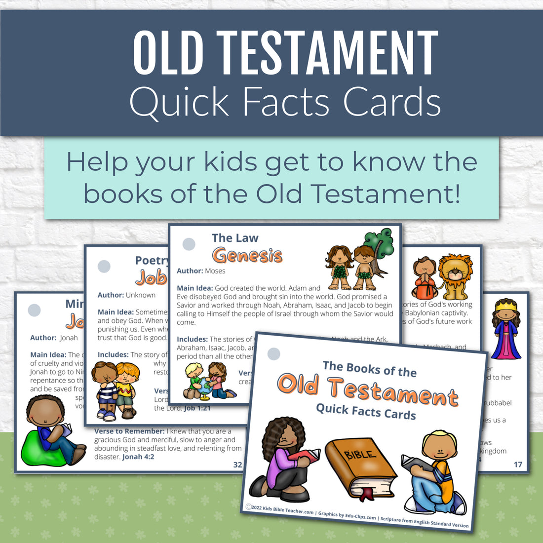 Old Testament Books of the Bible Quick Facts Cards