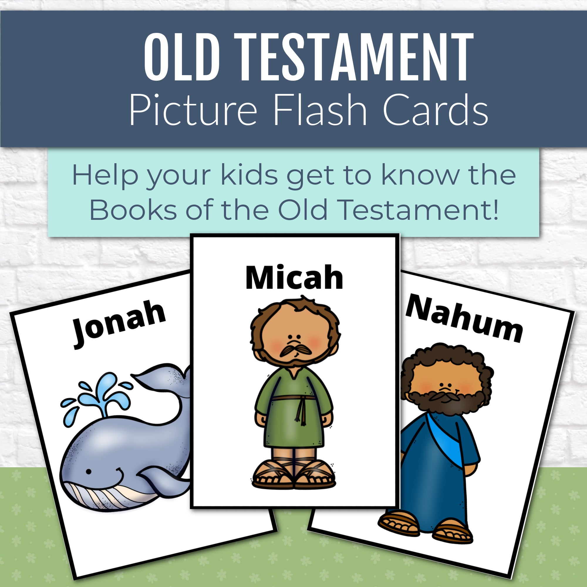 Old Testament Books of the Bible Flash Cards with Pictures – Kids Bible ...