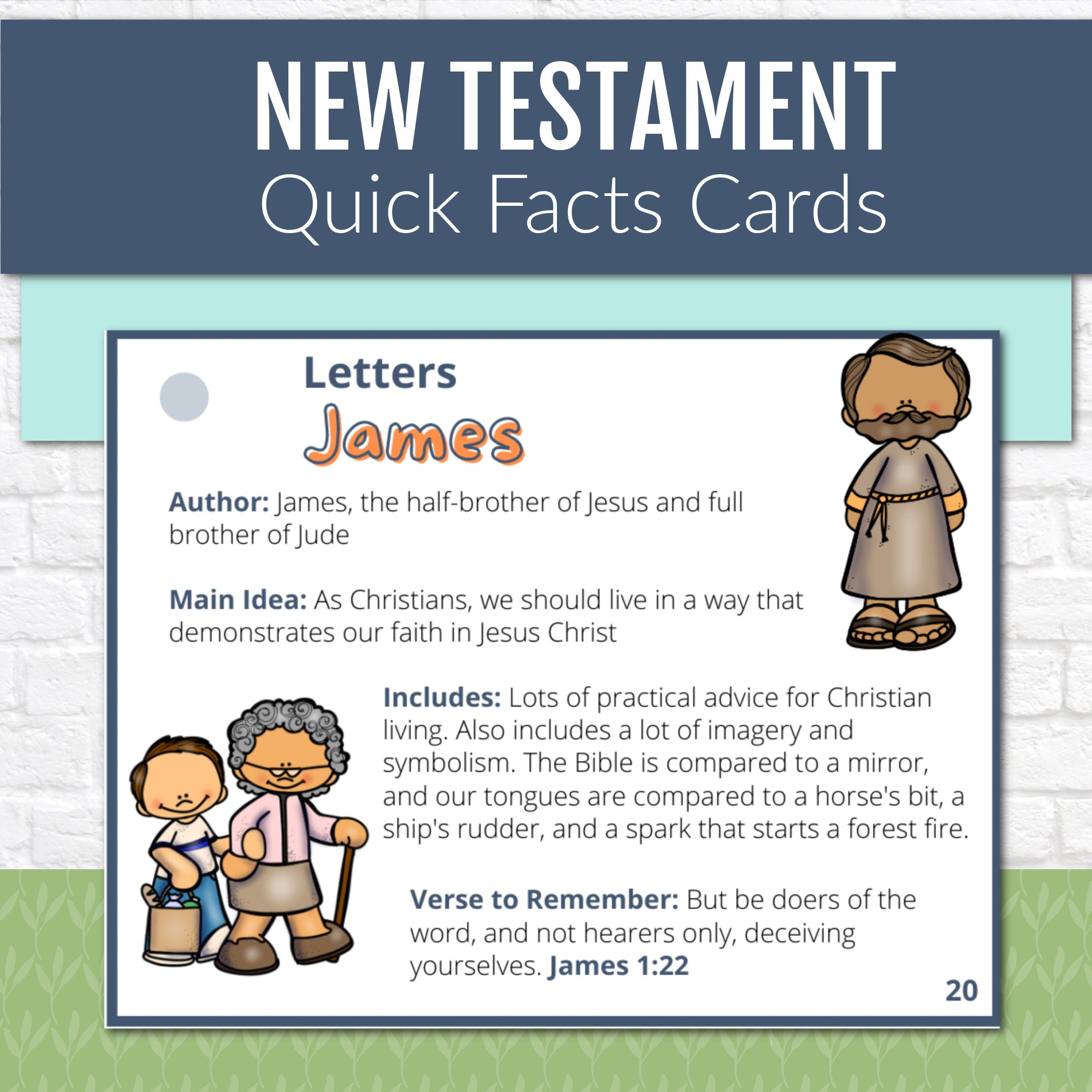 New Testament Books of the Bible Quick Facts Cards, Instant DIGITAL DOWNLOAD