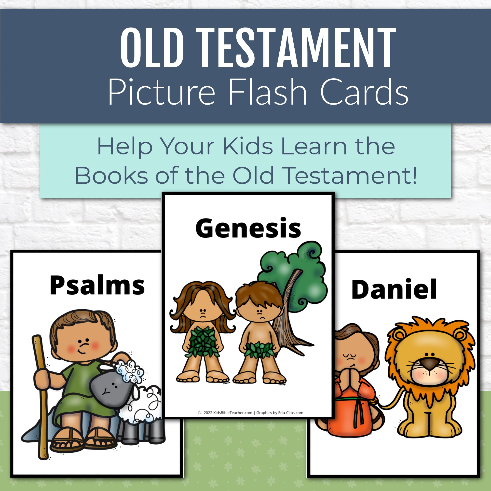 Old Testament Books of the Bible Flash Cards with Pictures – Kids Bible ...