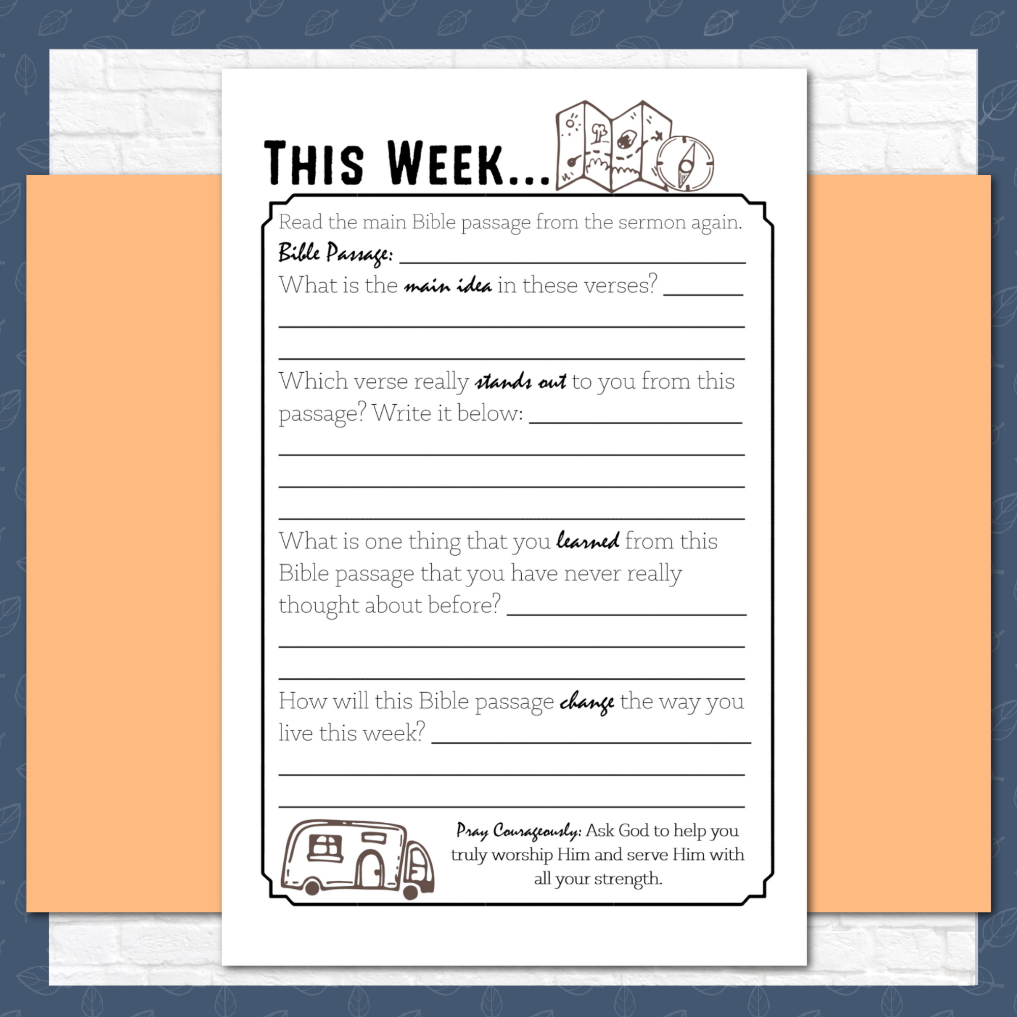 Outdoor Adventures Sermon Notes for Tweens, Teens, and Adults, Instant Download