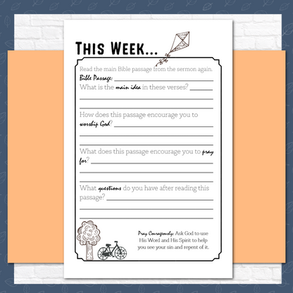 Outdoor Adventures Sermon Notes for Tweens, Teens, and Adults, Instant Download