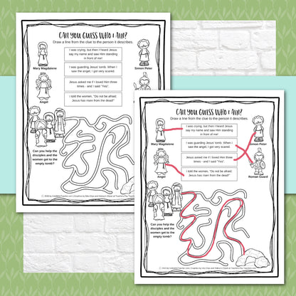 Jesus Rises Worksheets Jesus' Resurrection Activity Pages Easter Story Worksheets for Kids ...