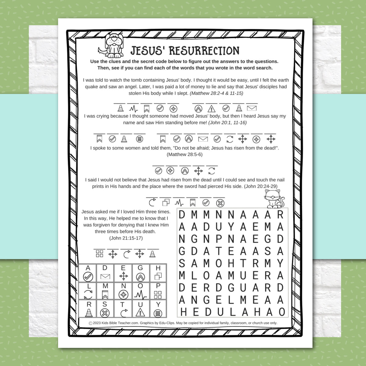 Scripture Kids Activity Jesus' Resurrection Activity Pages Easter Story Worksheets for Kids ...