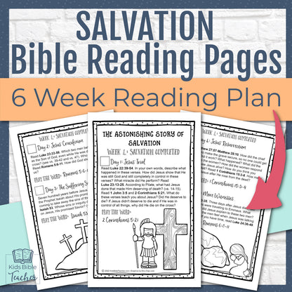 Salvation Bible Reading Pages - Six Week Bible Reading Plan for 1st - 6th Grades