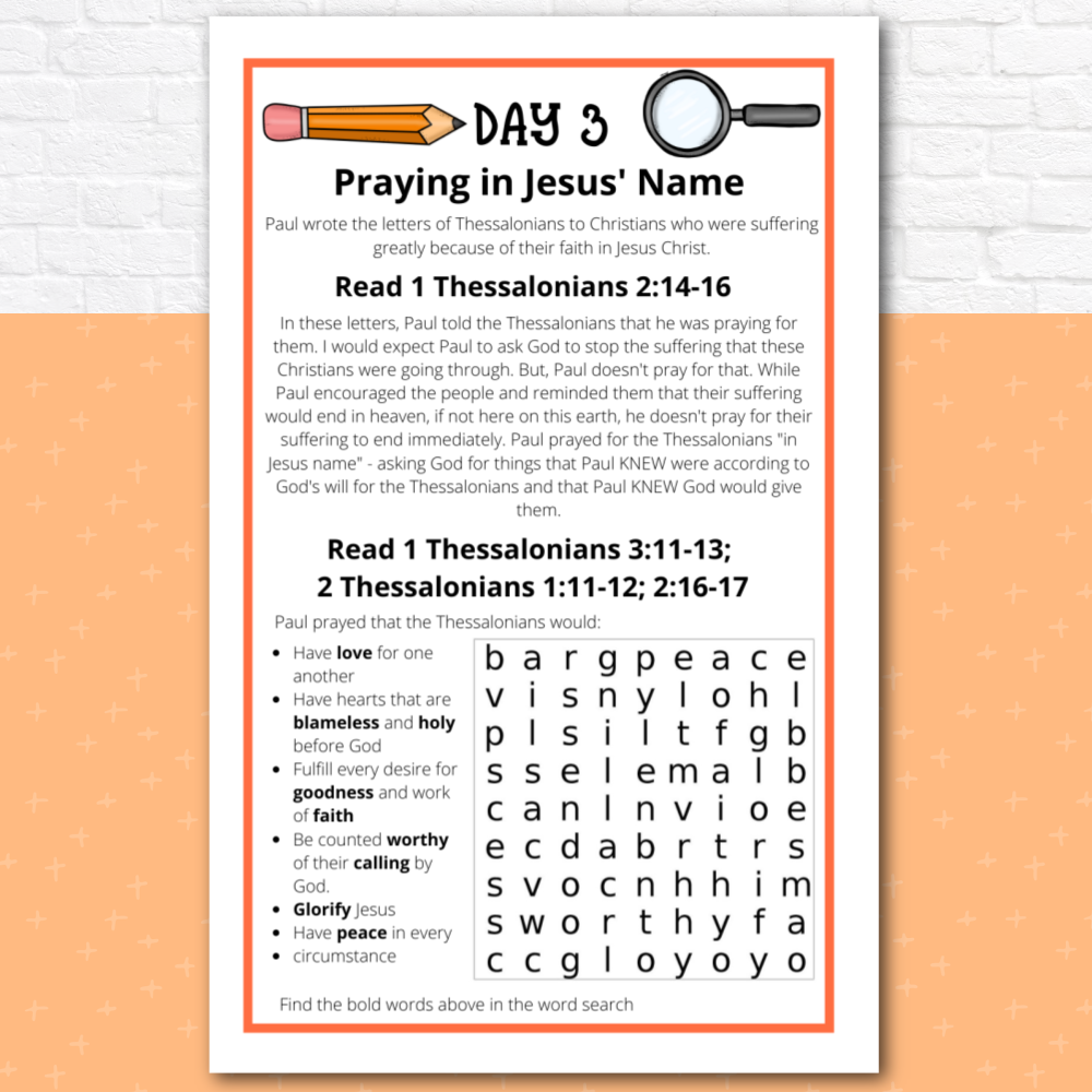 Prayer Journal Pages for Elementary Kids