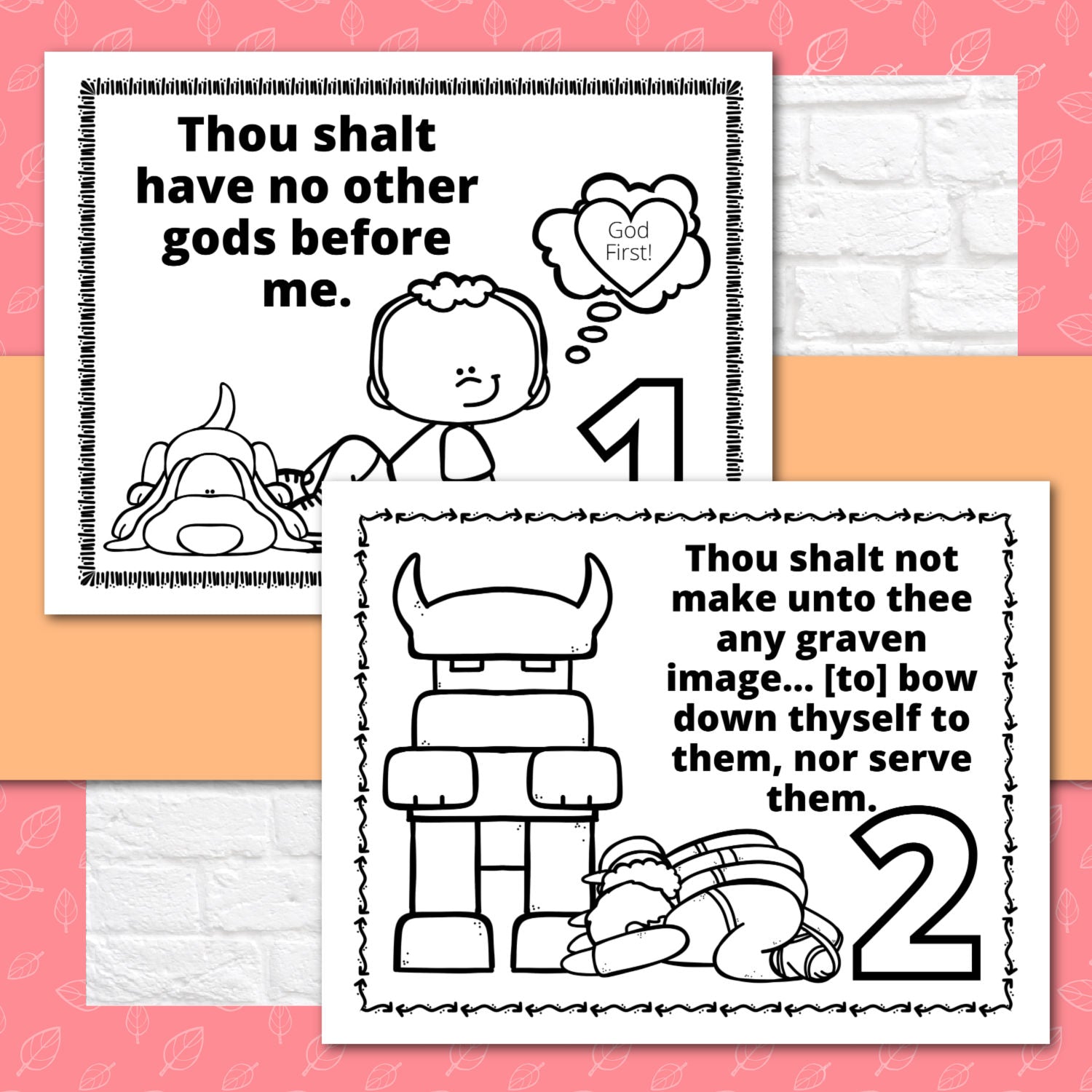Ten Commandments Activity Booklet Pages for Protestants