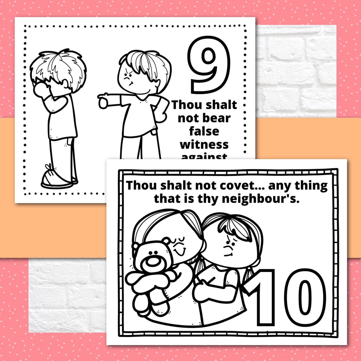 Ten Commandments Activity Booklet Pages for Protestants Kids Bible